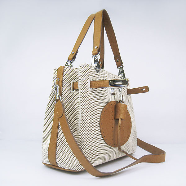 Replica Hermes New Arrival Double-duty handbag Light Coffee 60668 - Click Image to Close